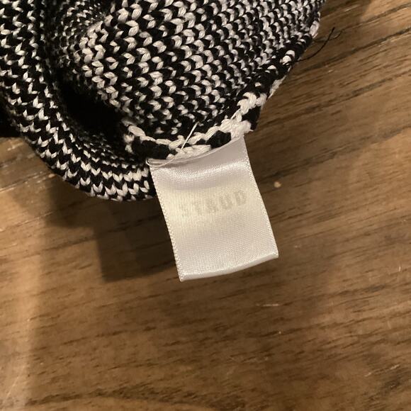 Staud Zedd black and white colorblock zebra knit turtleneck sweater size xs - Picture 6 of 7